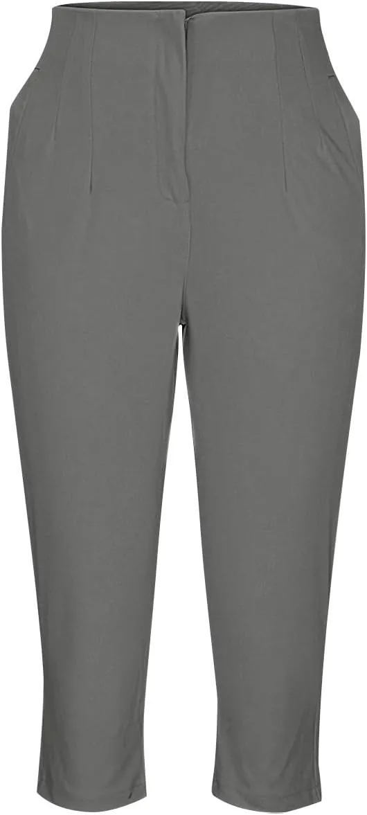 Women's Capri Dress Pants Stretch High Waisted Crop Office Work Pants Summer Casual Capris Slacks Yoga