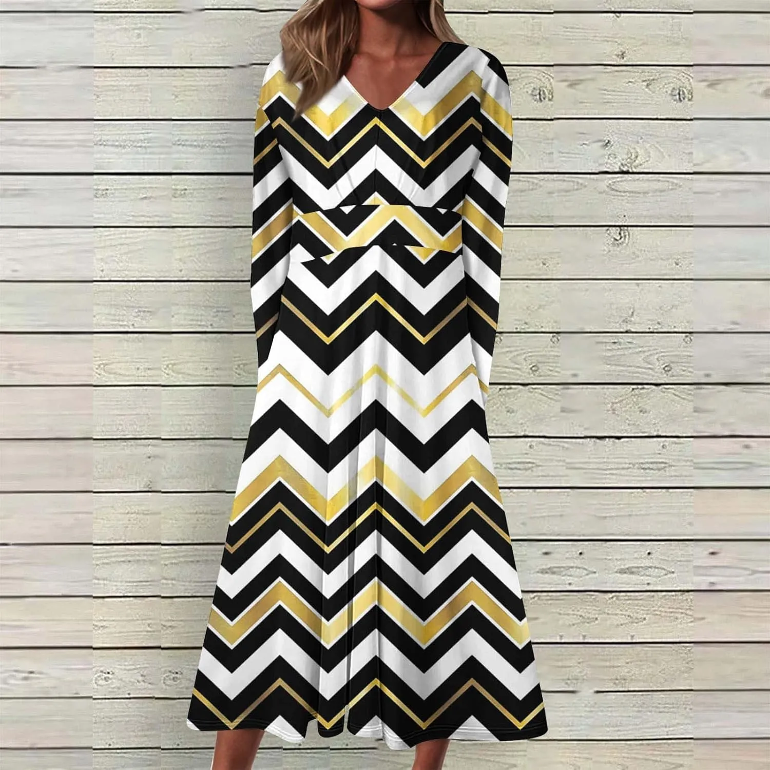 Women's Casual Dresses Fall 2024 Boho Long Sleeve V Neck Ruffle Maxi Dress Vintage Fashion Ruffle Bohemian Dresses