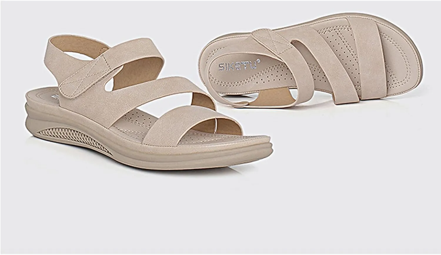 Women's Comfortable Walking Sandals, Open Toe Sport Slingback Ankle Strap Flat Summer Sandals Lightweight Platform Shoes