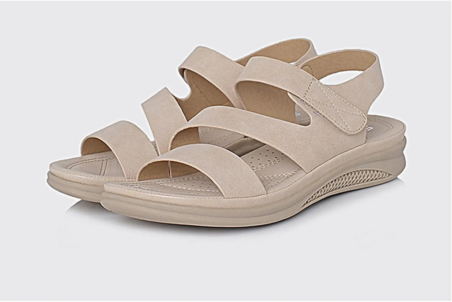 Women's Comfortable Walking Sandals, Open Toe Sport Slingback Ankle Strap Flat Summer Sandals Lightweight Platform Shoes