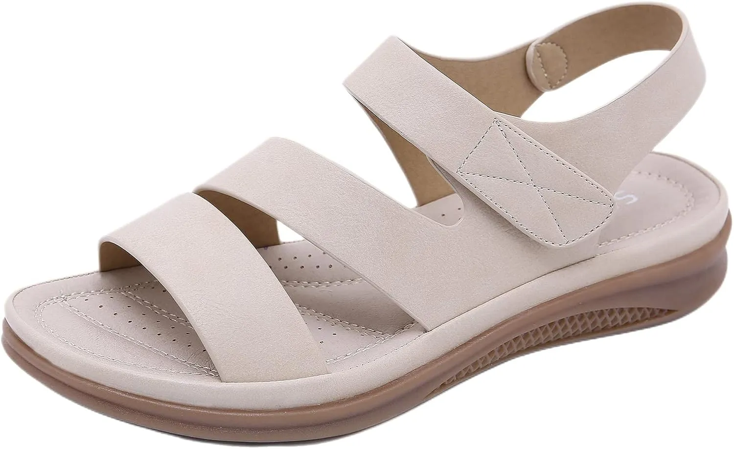 Women's Comfortable Walking Sandals, Open Toe Sport Slingback Ankle Strap Flat Summer Sandals Lightweight Platform Shoes