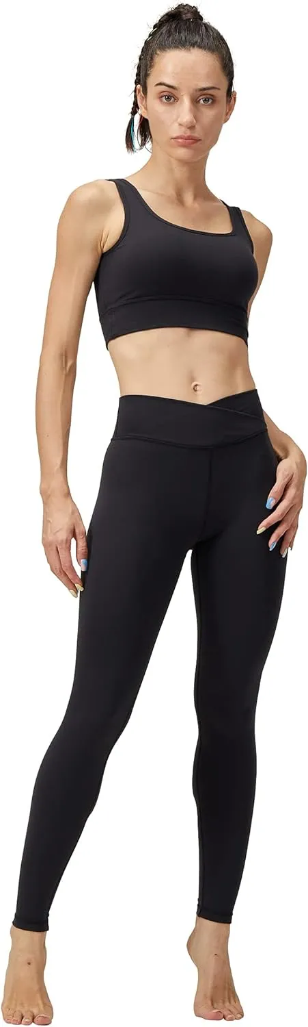 Womens Cross Waist Yoga Legging Gym Leggings Running Pants Workout Leggings for Women
