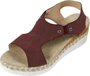 Women's Espadrilles Flatform Open Toe Sandal Buckle Slingback Cross Band Slip On Flat Heels Sandal Summer Dress Orthopedic Supportive Comfortable Comfort Orthotic Breathable Travel Espadrilles Shoes