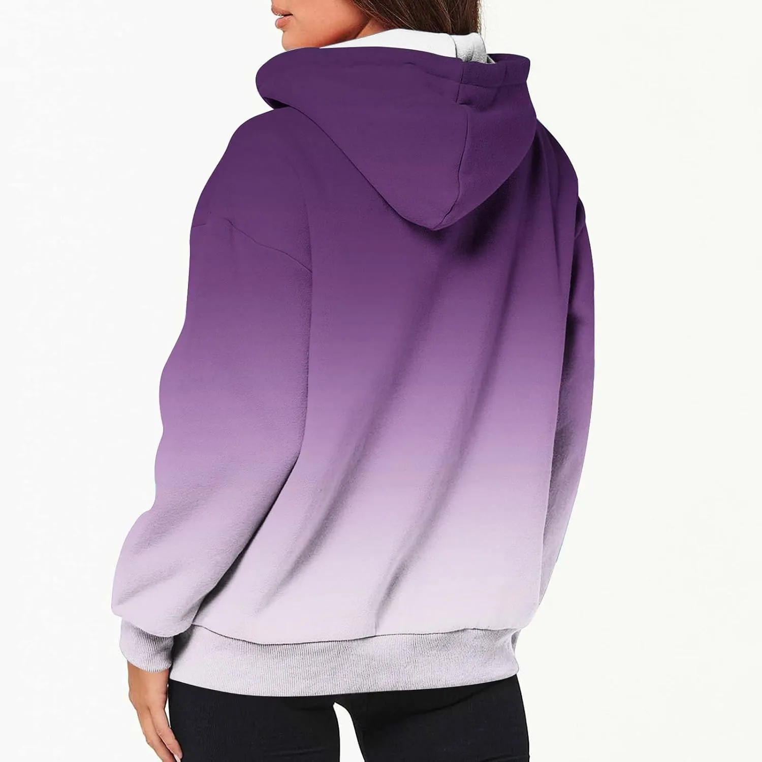 Womens Full Zip Up Sweatshirts Tid Dye Print Hoodies Long Sleeve Casual Jackets Winter Outfits 2024 With Pockets