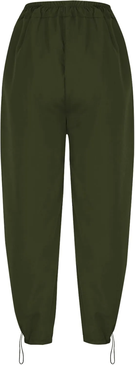 Women's High Waist Sweatpants Elastic Waist Athletic Pants Casual Baggy Joggers Wide Leg Slacks Solid Color Trousers