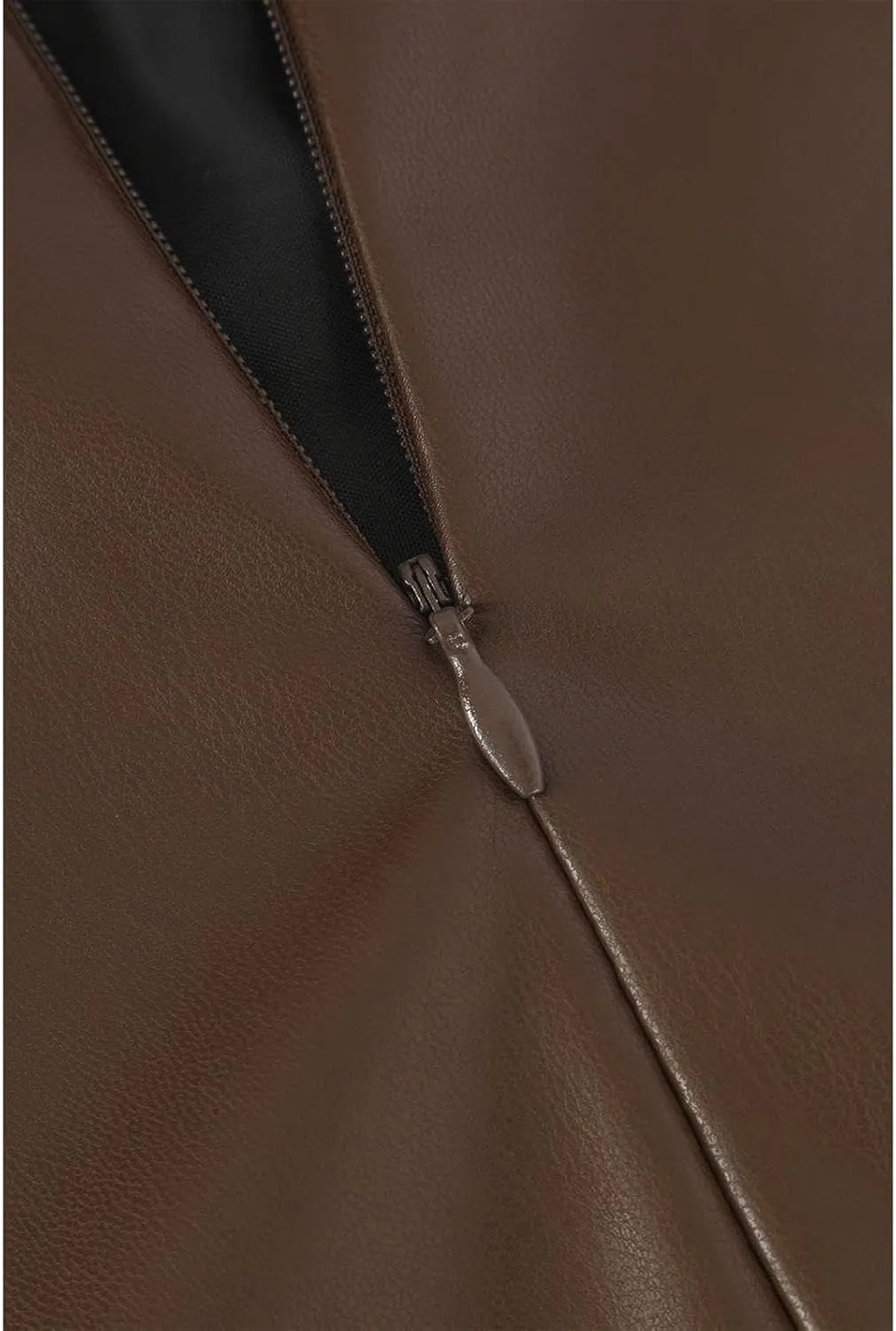 Women's High Waisted Faux Leather Side Slit Skirt PU Leather Bodycon Split Thigh Long Skirt