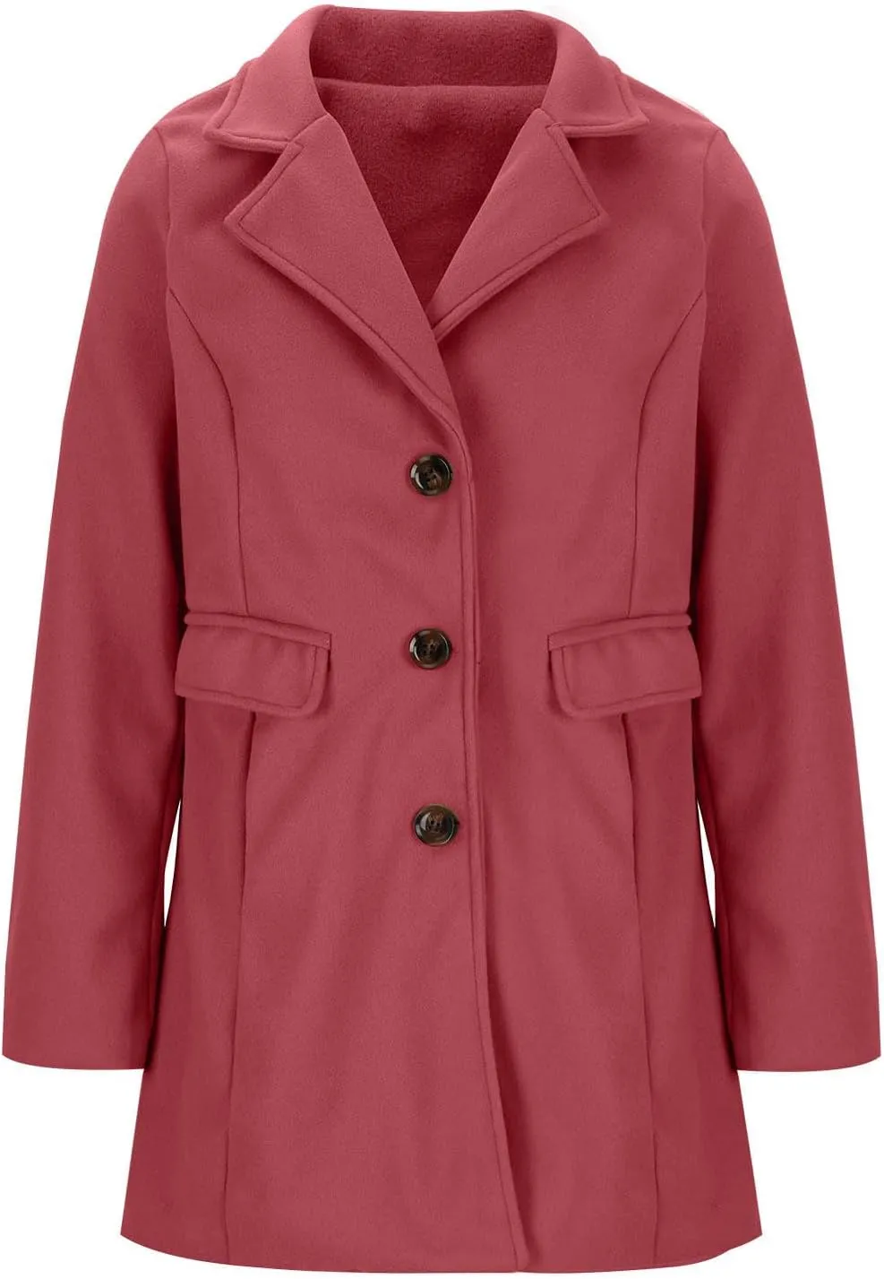 Womens Jackets Fall Turndown Collar Button Hoodless Coats Casual Long Sleeve Cardigan Tops Outerwear
