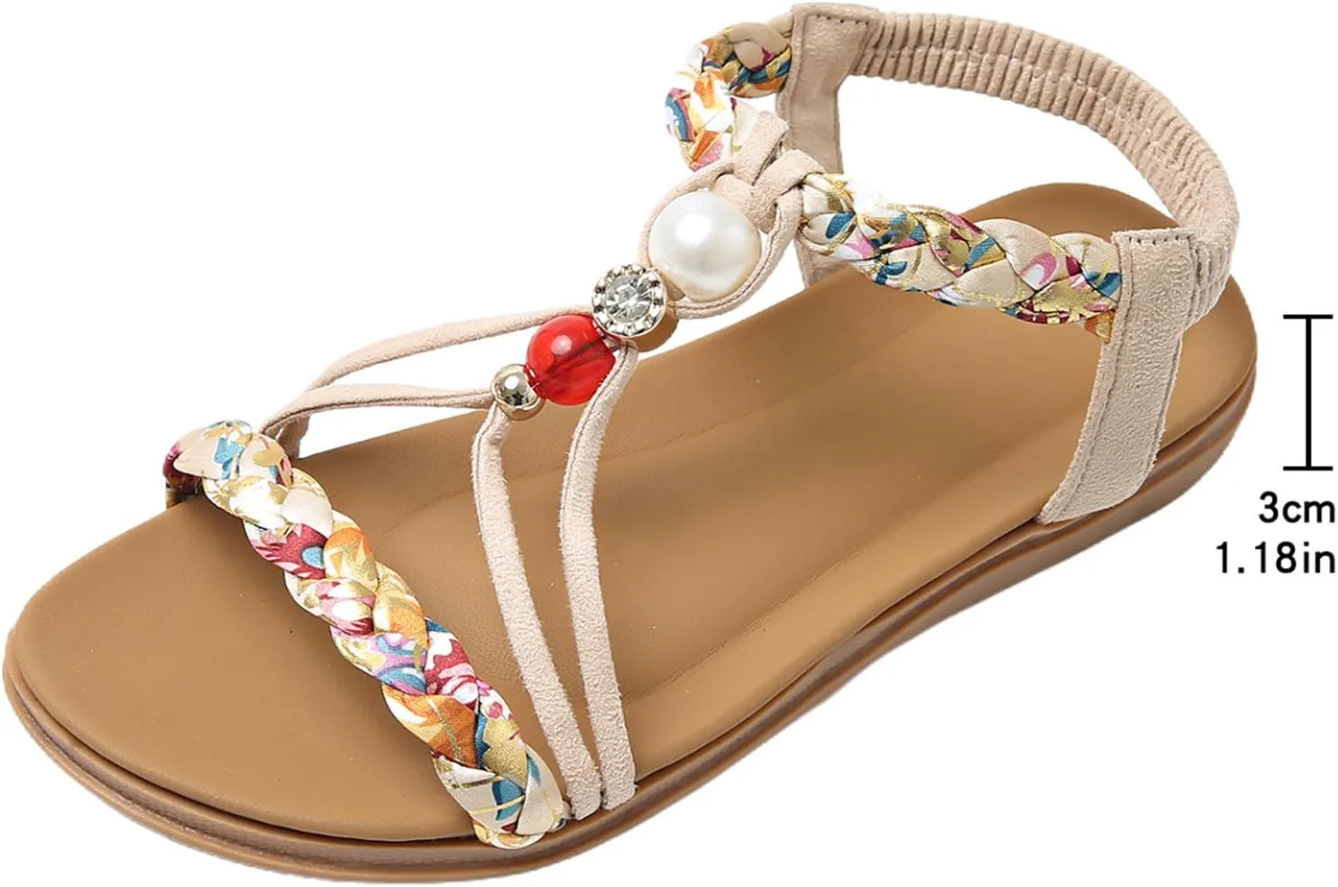 Women's Jeweled Arch Support Sandals Bohimian Beach Shoes Sandals Summer Comfortable Slip-on Orthopedic Sandals 2025
