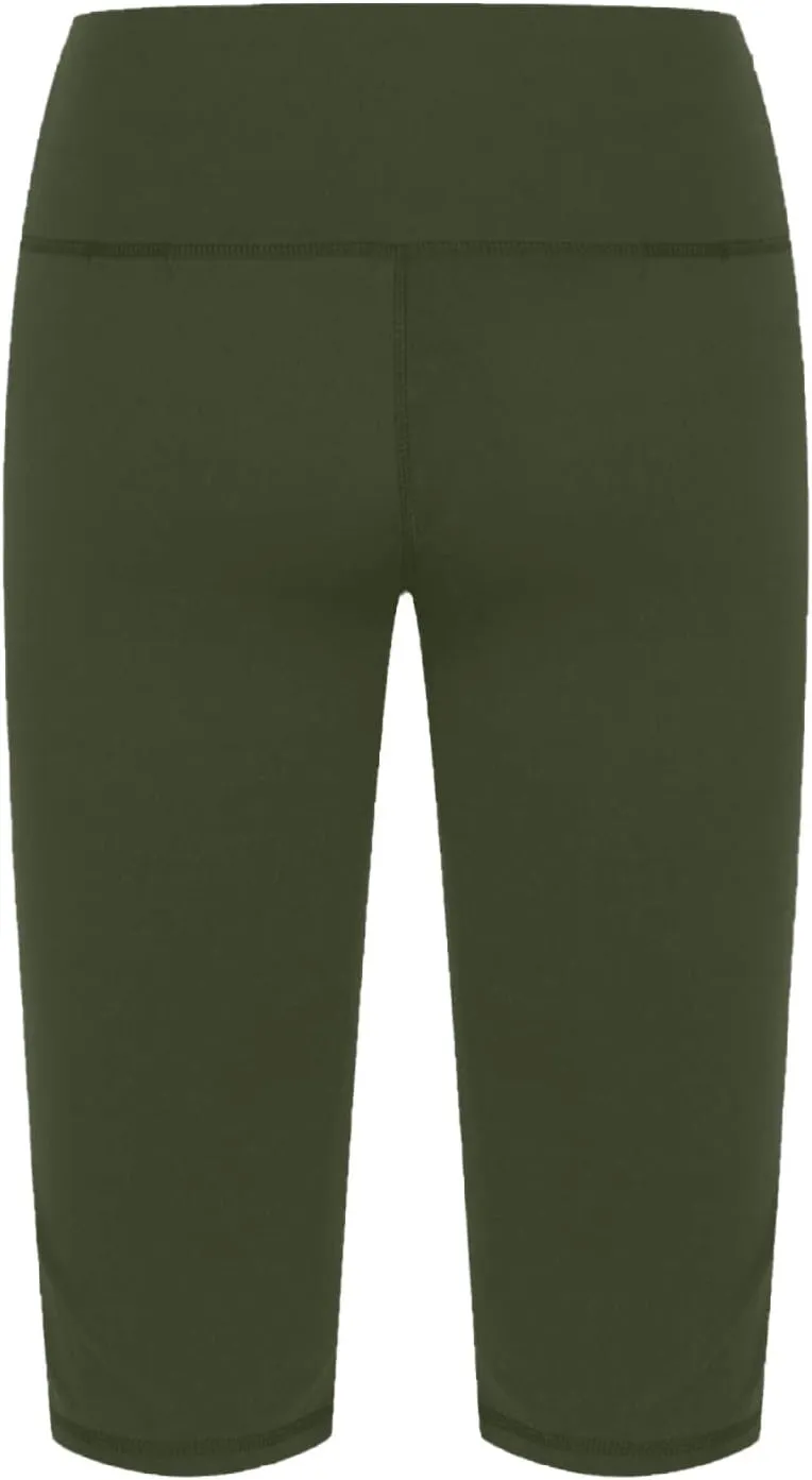 Women's Knee Length Leggings Ladies High Waisted Yoga Pants Summer Stretch Shorts Capris Trousers Cropped Pants