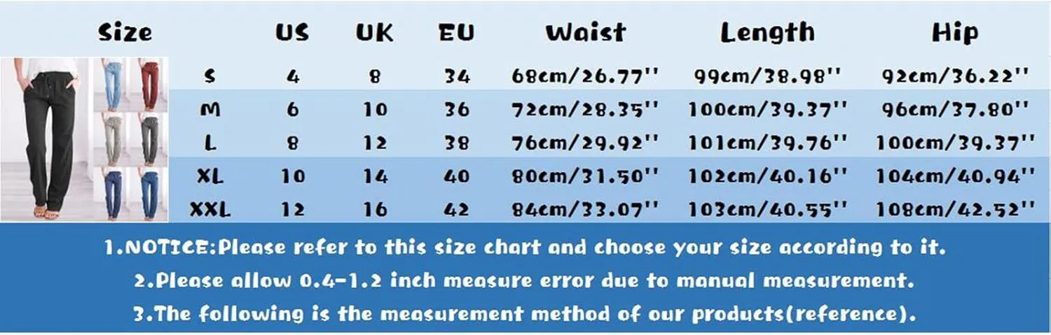 Women's Linen Pants Casual Summer Loose Beach Solid Color Plus Size High Waist Linen Pants Elastic Waist Streetwear Trousers