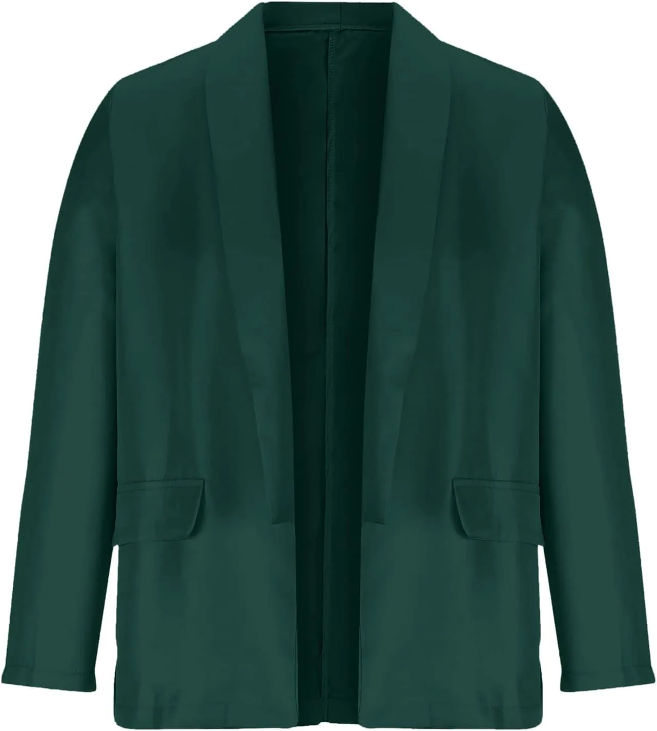 Womens Open Front Lightweight Casual Suit Jackets Fashion Long Sleeve Solid Color Business Oversized Blazer Coats