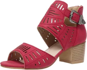 Womens Peep Toe Booties Summer Cutout Side Ankle Strap Buckle Chunky Low Heels Dressy Sandals with Back Zipper High Suede Dress Heel Hollow Out Heeled Stacked Sandal Black Slingback