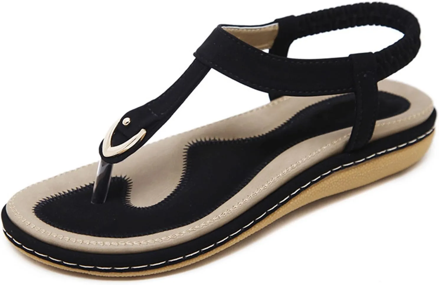 Womens Sandals Arch Support Summer Beach Flip Flops Thong Flats Sandals Comfortable Ankle Elastic Walking Casual Shoes