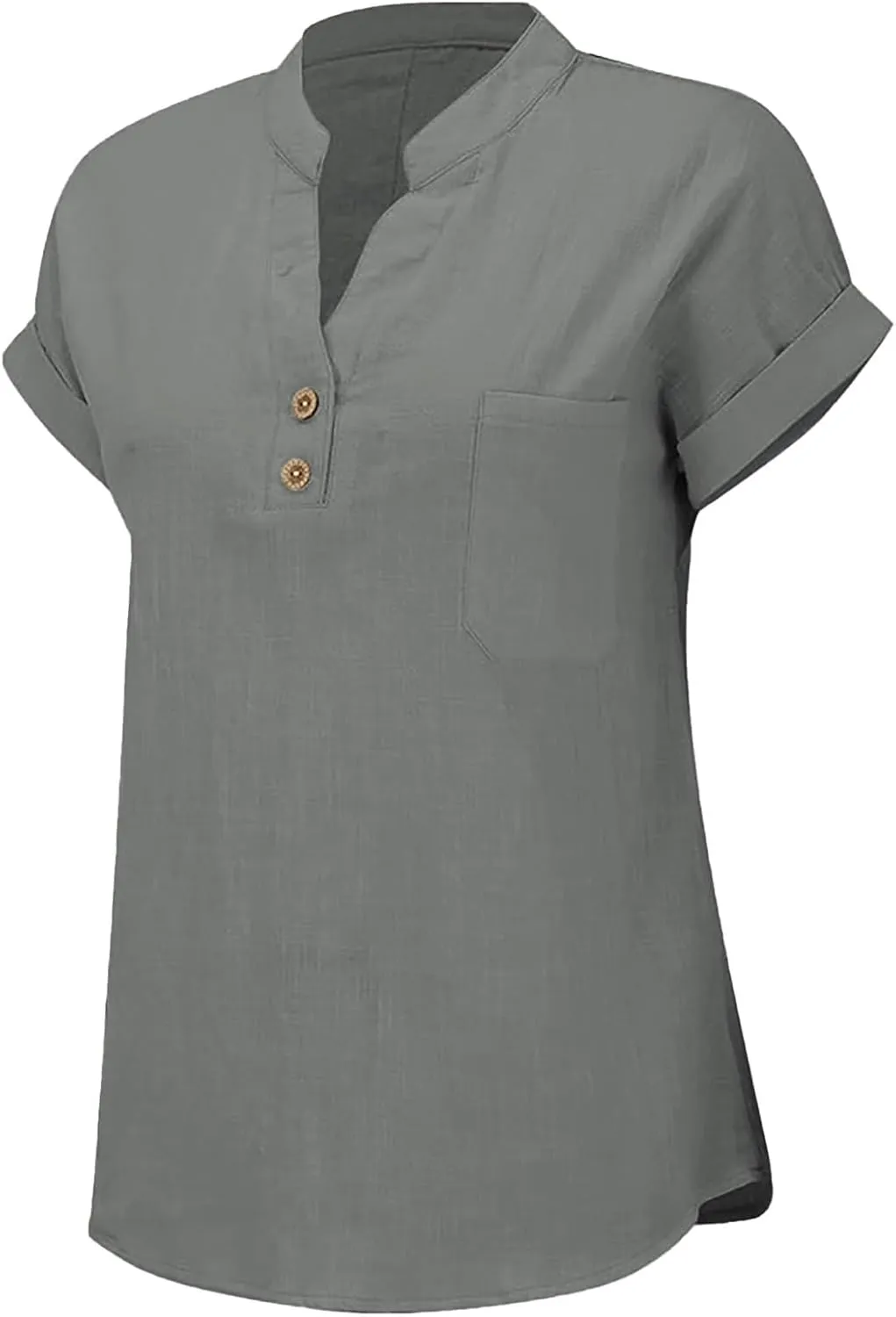 Womens Short Sleeve T-Shirts Summer Cotton Linen Simple Tops Casual Tunic Tee V Neck Basic Workout Clothes Outfits