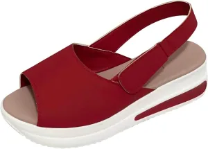 Womens Wedge Sandals Open Toe Fashion Summer Sandals Thick Heels Breathable Non Slip Shoes Casual Ankle Strap Sandal Outdoor Walking Wedges Comfy Platform Shoes Comfort Wear Lightweight Beach Shoe