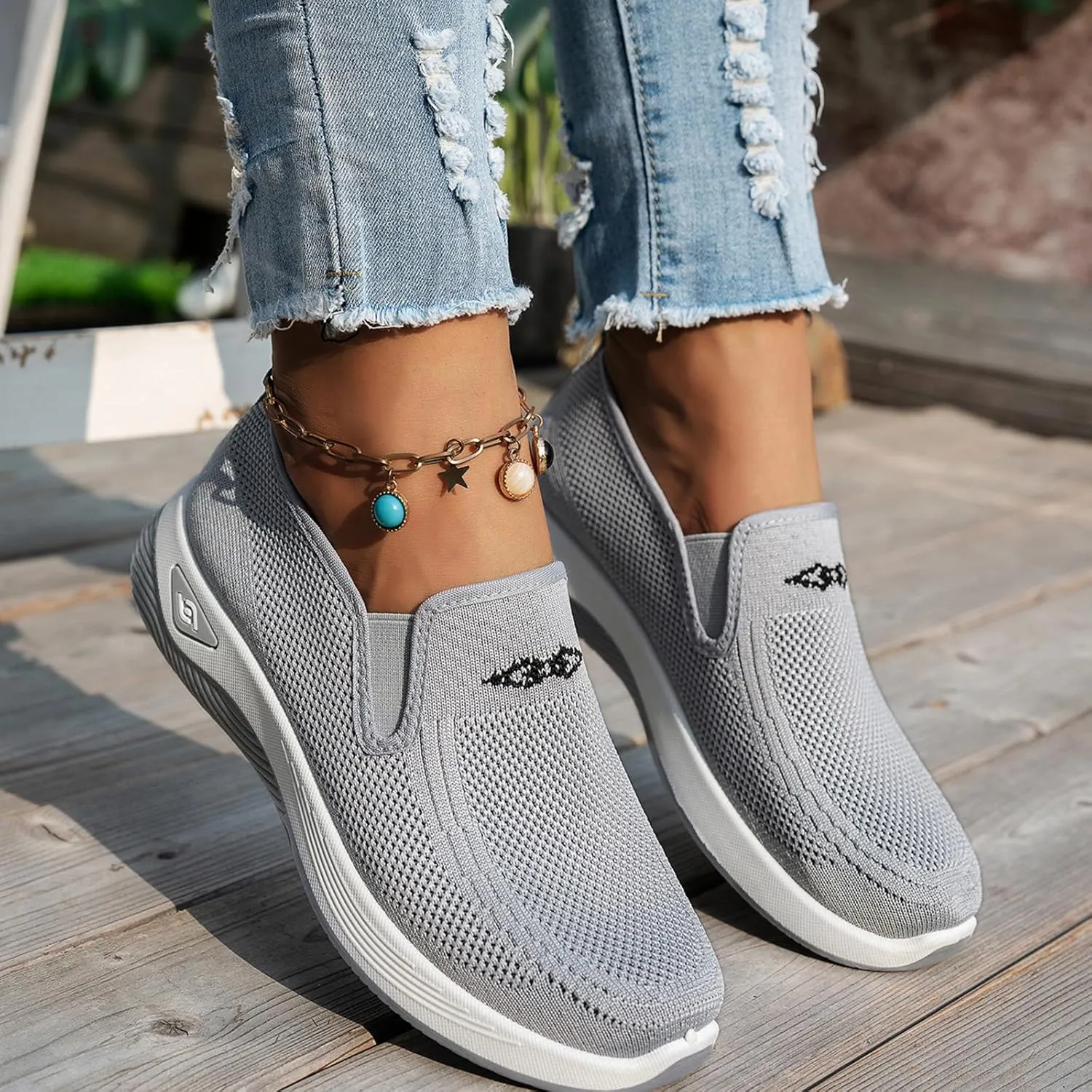 Women's Woven Orthopedic Breathable Soft Shoes Free Slip on Walking Shoes Casual Breathable Comfortable Sneaker Diabetic Foam Shoe Tennis Casual Non Slip Workout Sneakers