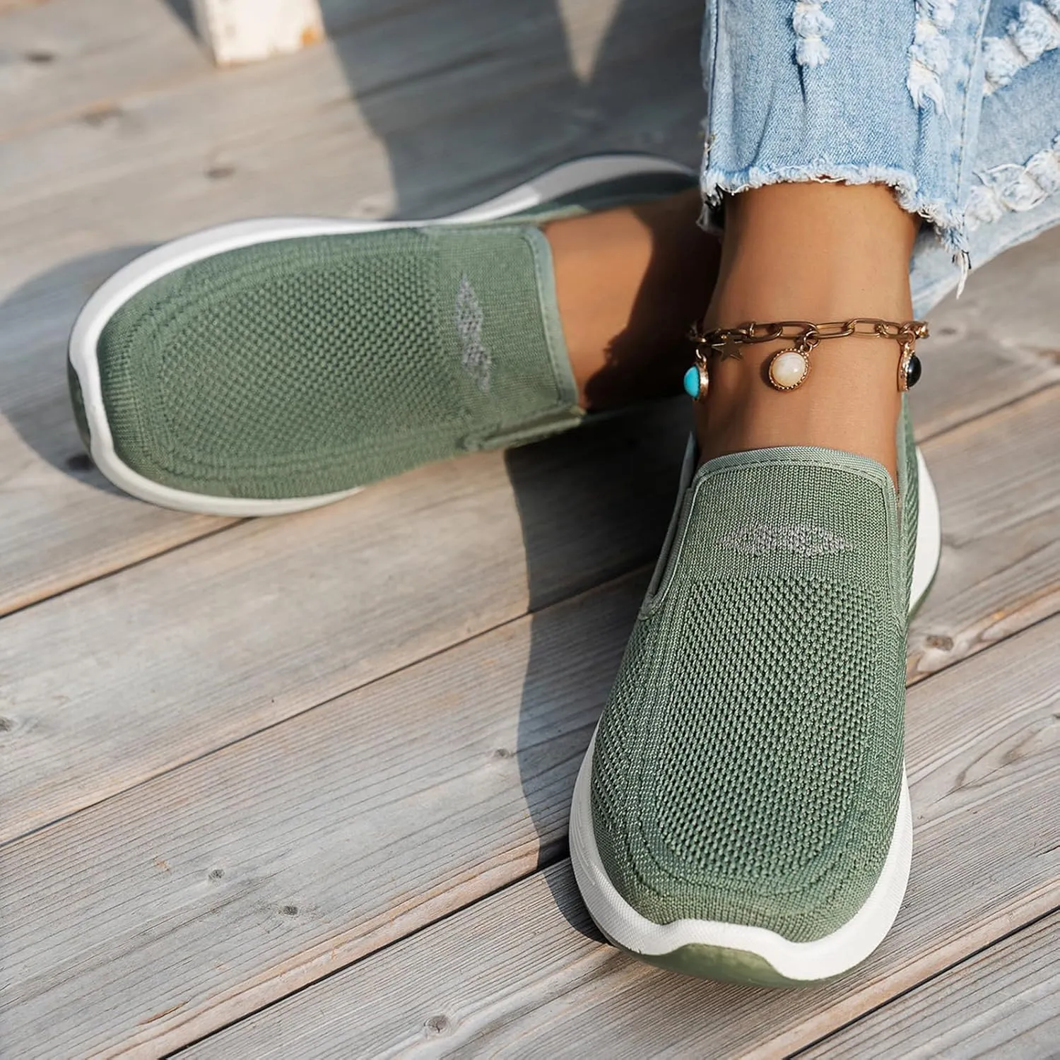 Women's Woven Orthopedic Breathable Soft Shoes Free Slip on Walking Shoes Casual Breathable Comfortable Sneaker Diabetic Foam Shoe Tennis Casual Non Slip Workout Sneakers