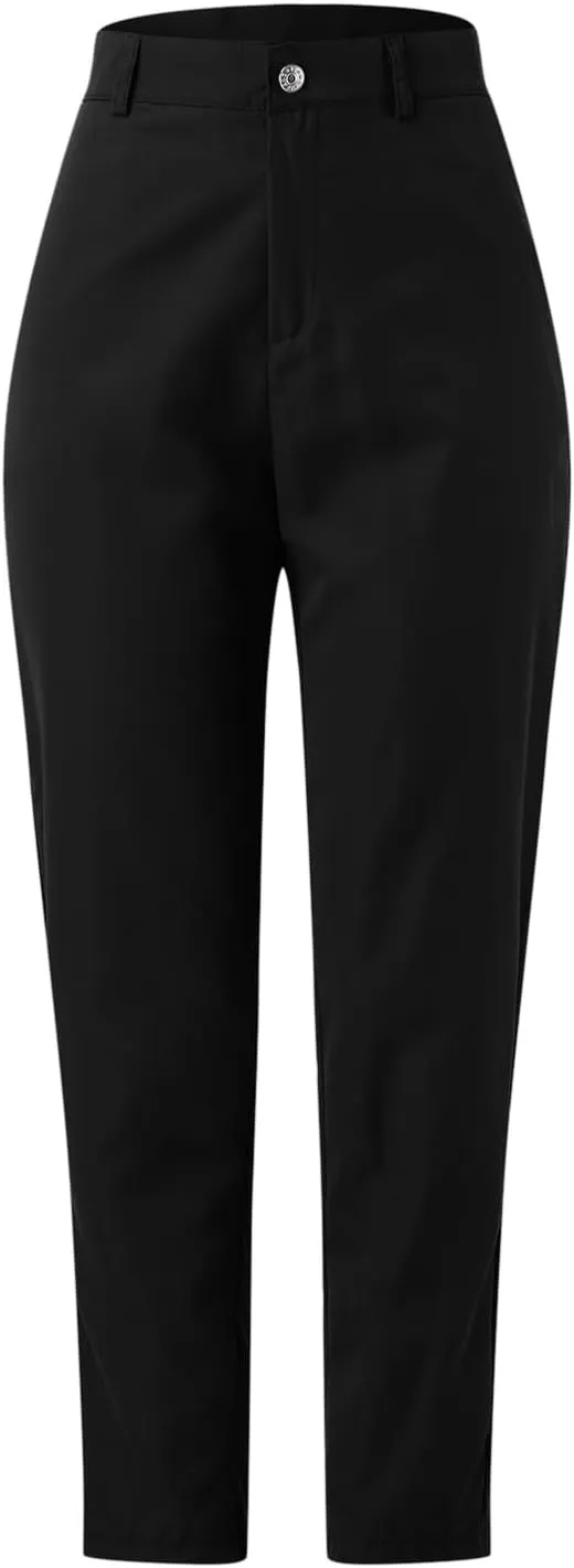 Work Pants for Women High Waist Straight Leg Stretchy Business Office Dressy Casual Trousers Slacks with Pockets
