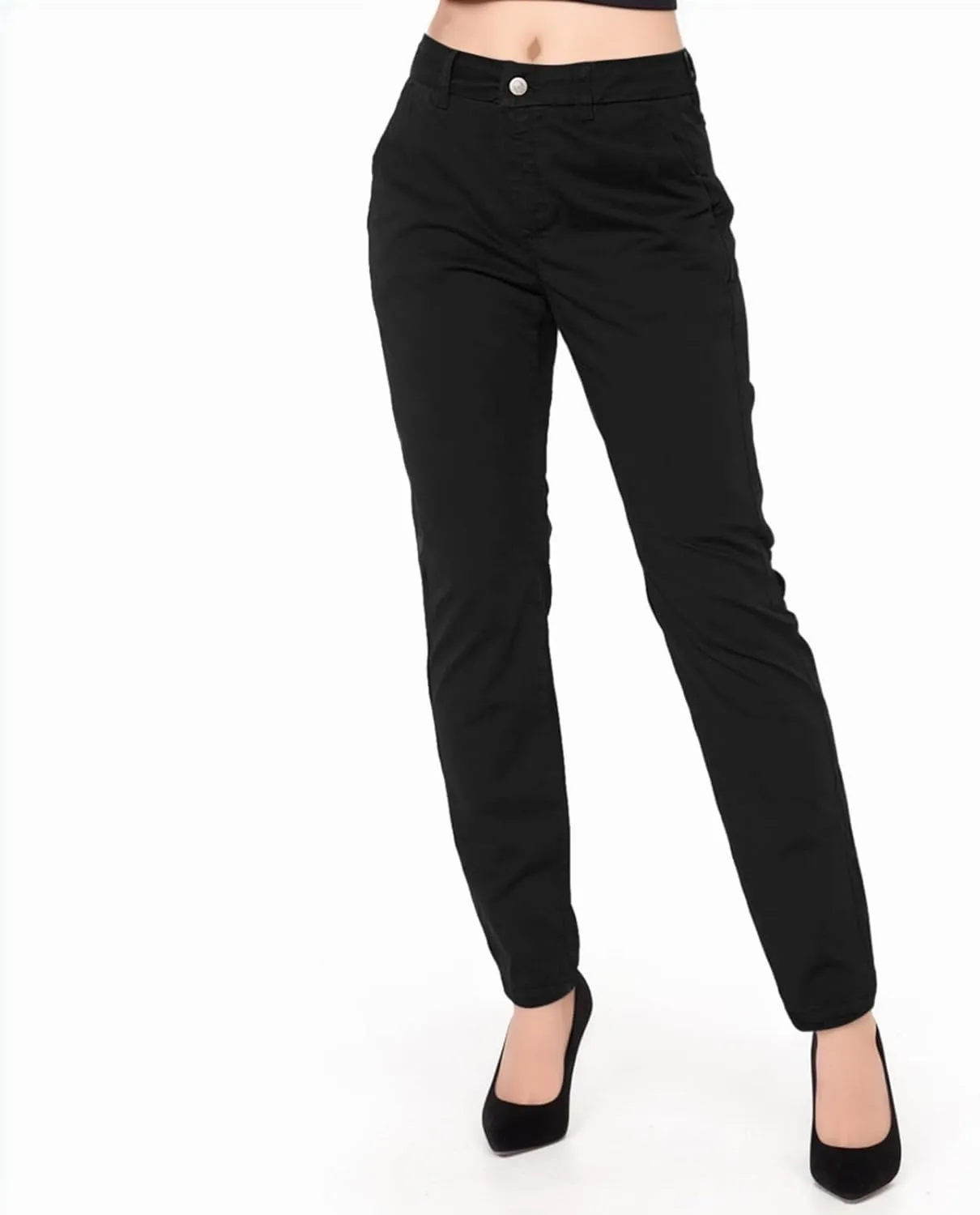 Work Pants for Women High Waist Straight Leg Stretchy Business Office Dressy Casual Trousers Slacks with Pockets