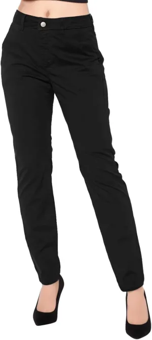 Work Pants for Women High Waist Straight Leg Stretchy Business Office Dressy Casual Trousers Slacks with Pockets