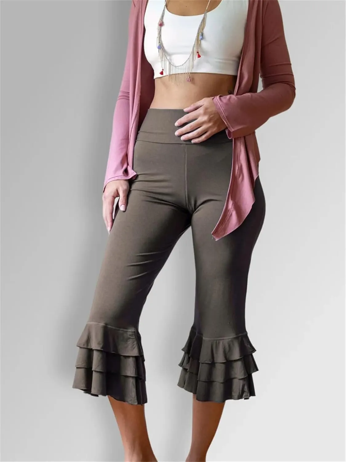 Y2k Capri Pants for Women Trendy Gingham Skinny Cropped Pants High Waist Pull On Capris Trousers Coquette Streetwear