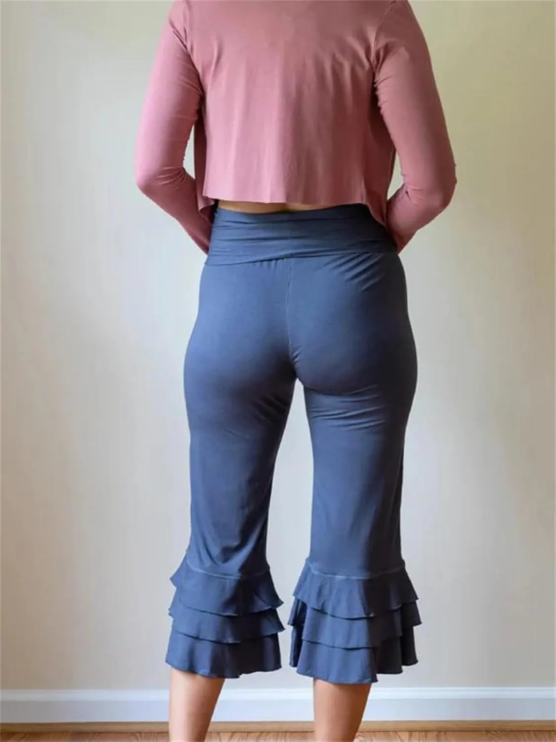 Y2k Capri Pants for Women Trendy Gingham Skinny Cropped Pants High Waist Pull On Capris Trousers Coquette Streetwear
