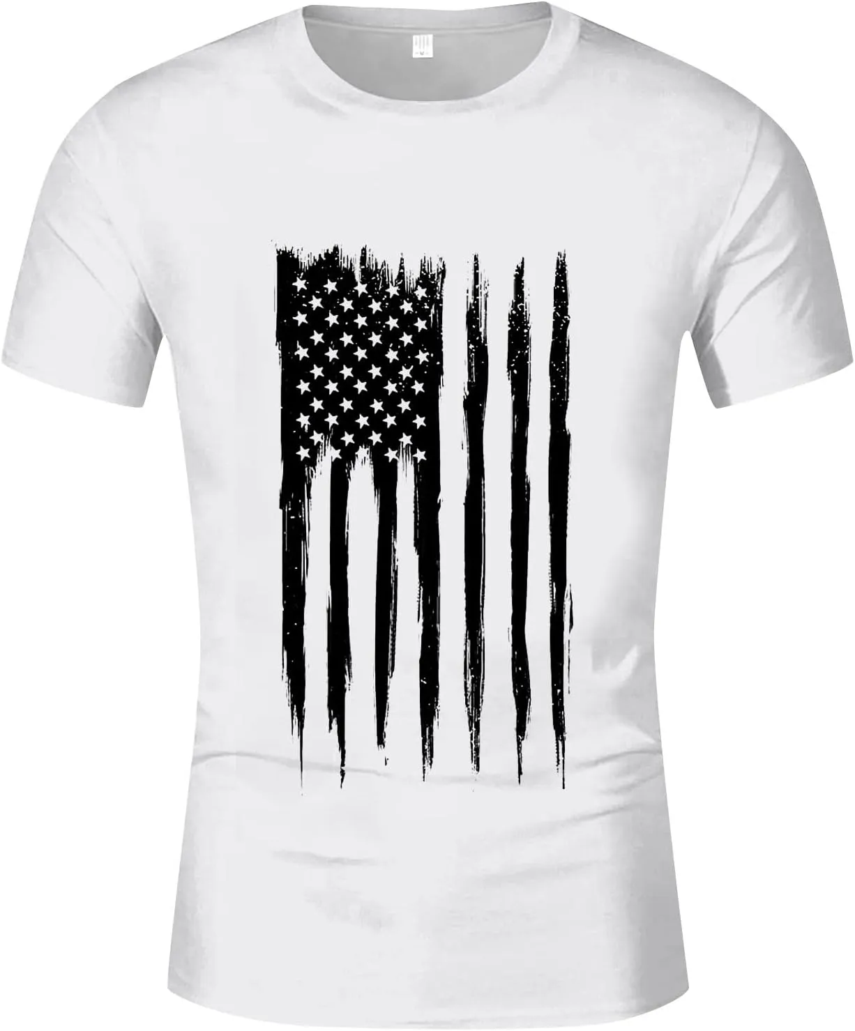 Ymosrh Men's American Flag Print T-Shirts Short Sleeve Graphic Tees Athletic Running Gym Workout Casual Shirts, M-5XL