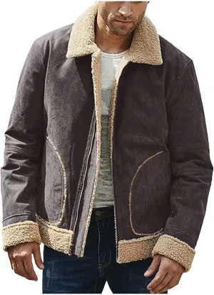 Ymosrh Men's Casual Jackets Lightweight Windproof Bomber Jacket Full Zip Winter Warm Coats Outwear Sport, M-5XL