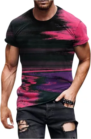 Ymosrh Men's Crewneck Shirts Muscle T-Shirt Short Sleeve Bodybuilding Gym Tee Fashion Workout Tshirts, M-6XL