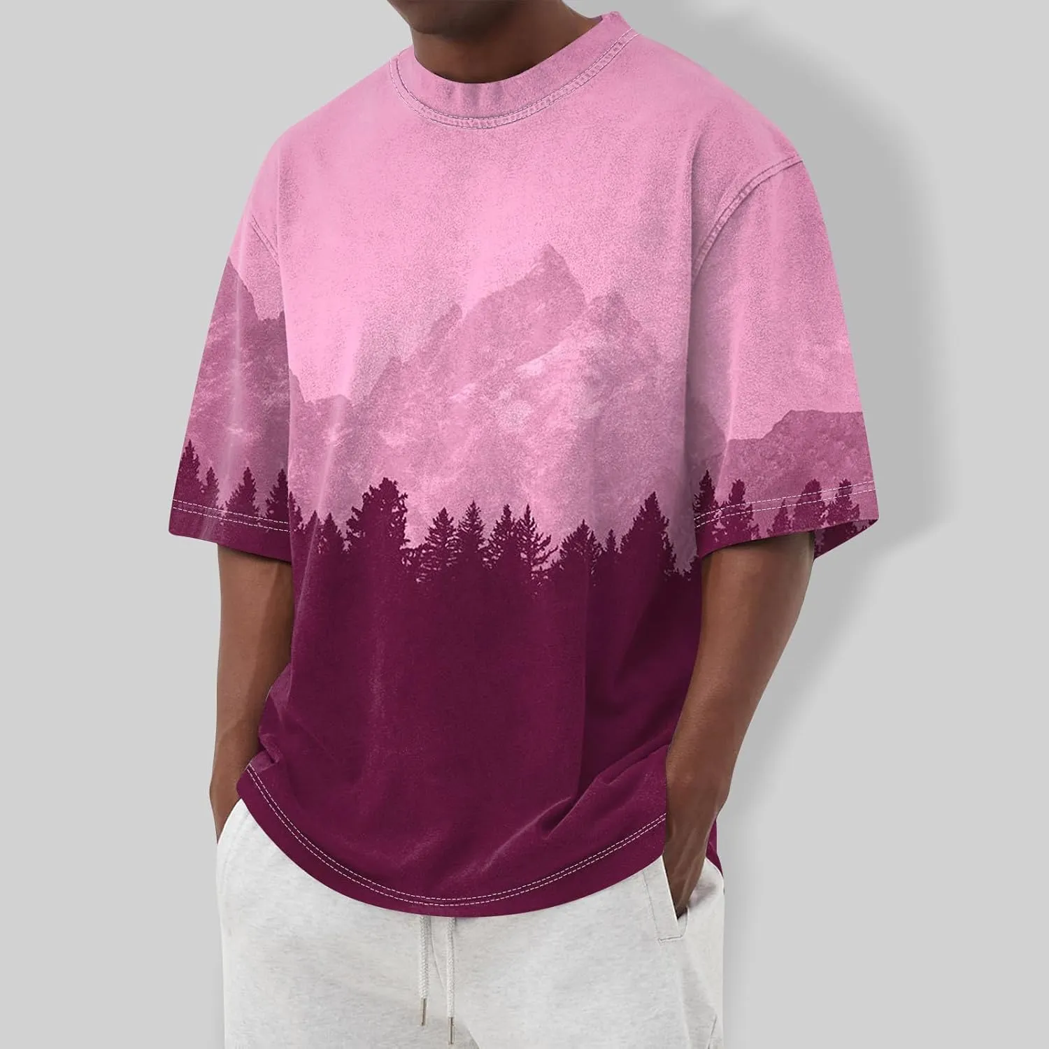 Ymosrh Men's Fashion T-Shirts Graphic Tees Casual Summer Short Sleeve Printed T Shirt Tee Tops, S-4XL
