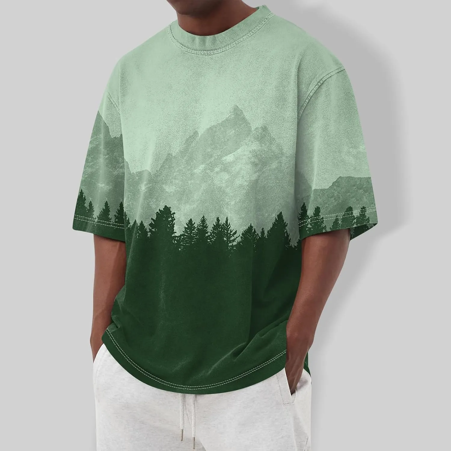 Ymosrh Men's Fashion T-Shirts Graphic Tees Casual Summer Short Sleeve Printed T Shirt Tee Tops, S-4XL