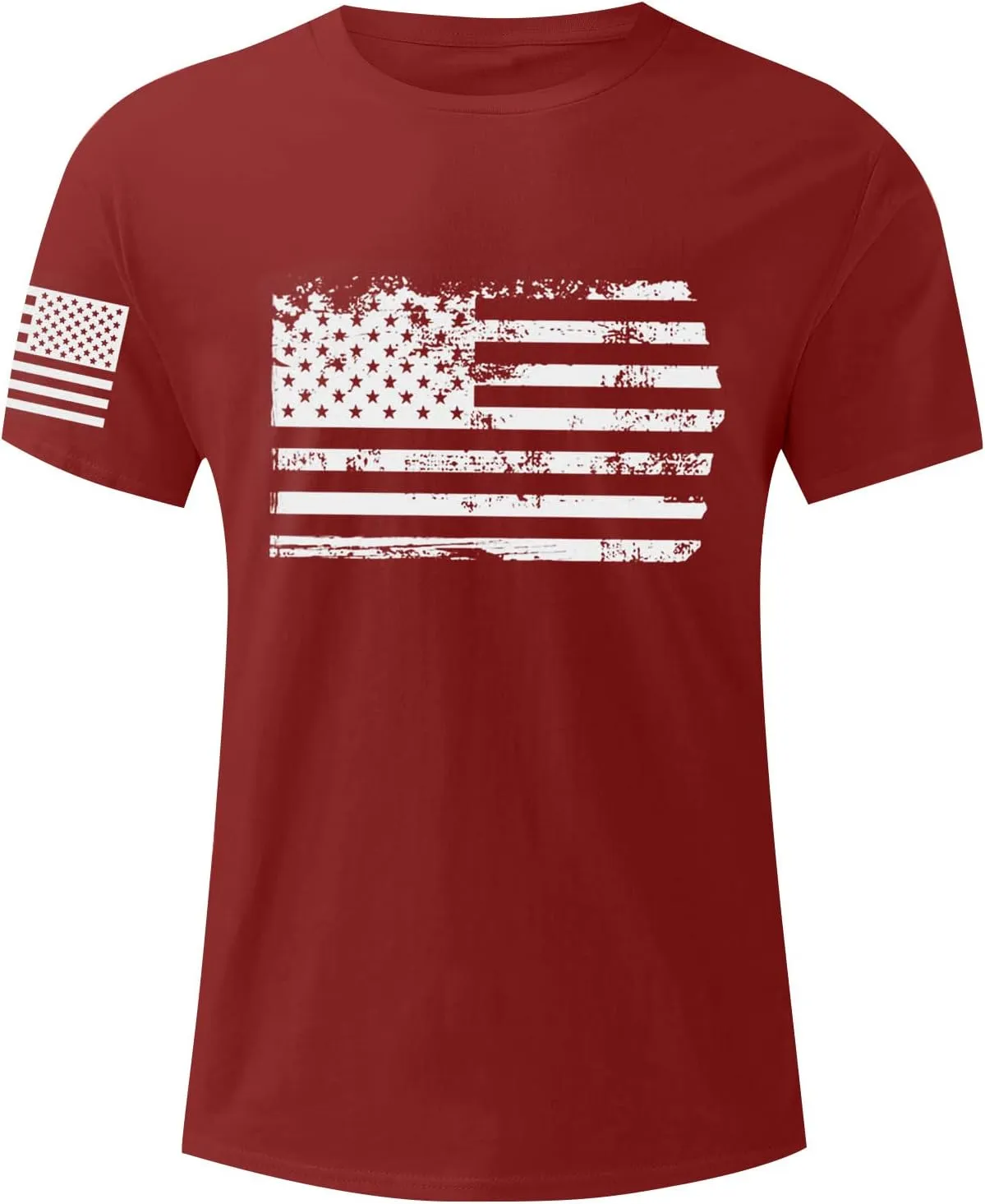 Ymosrh Men's T-Shirts American Flag Print Graphic T Shirt Short Sleeve Running Gym Workout Casual Tee Shirts, M-5XL