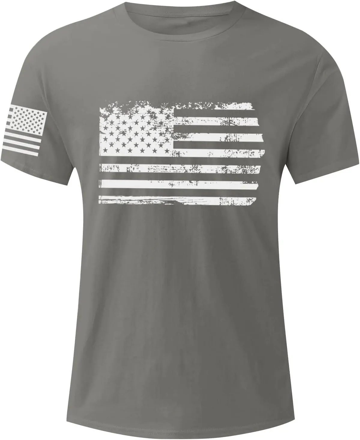 Ymosrh Men's T-Shirts American Flag Print Graphic T Shirt Short Sleeve Running Gym Workout Casual Tee Shirts, M-5XL