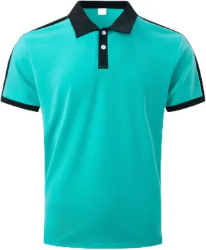 Zeiyignr Mens Polo Shirts Short Sleeve Moisture Wicking Golf Polo Athletic Collared Shirt Tennis T-Shirt Summer Work Tops