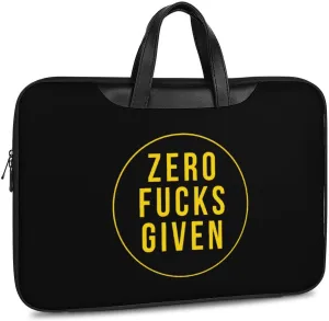 Zero Fcks Given Leather Bag Laptop Case Slim Water Resistant Computer Bags with Handle Briefcase for Work