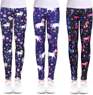 ZukoCert Girls Leggings Multipack - Soft Comfortable Athletic Leggings for Girls 4-12 Years