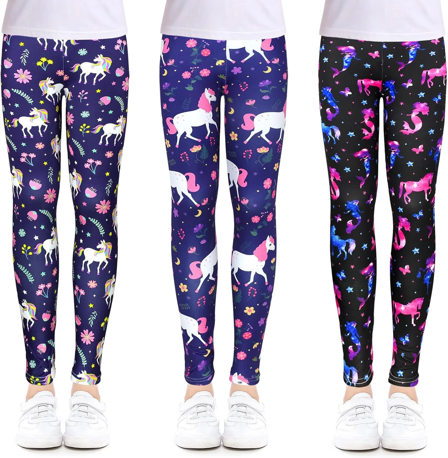 ZukoCert Girls Leggings Multipack - Soft Comfortable Athletic Leggings for Girls 4-12 Years